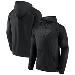 St. Louis Blues Fanatics Black Ice Defender Raglan Pullover Hoodie - NHL