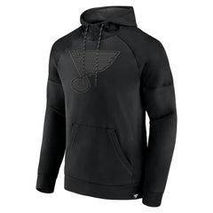 St. Louis Blues Fanatics Black Ice Defender Raglan Pullover Hoodie - NHL