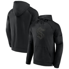 Seattle Kraken Fanatics Black Ice Defender Raglan Pullover Hoodie - NHL