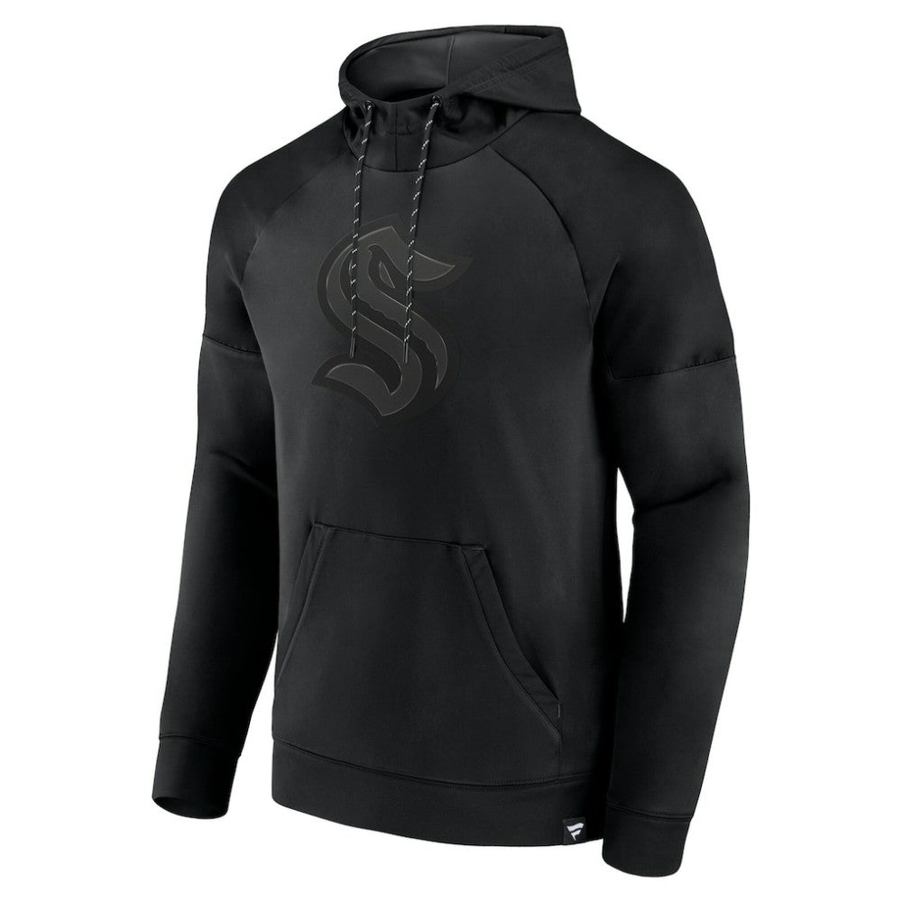 Seattle Kraken Fanatics Black Ice Defender Raglan Pullover Hoodie - NHL