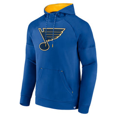 St. Louis Blues Fanatics Iconic Defender Raglan Pullover Hoodie - Royal - NHL