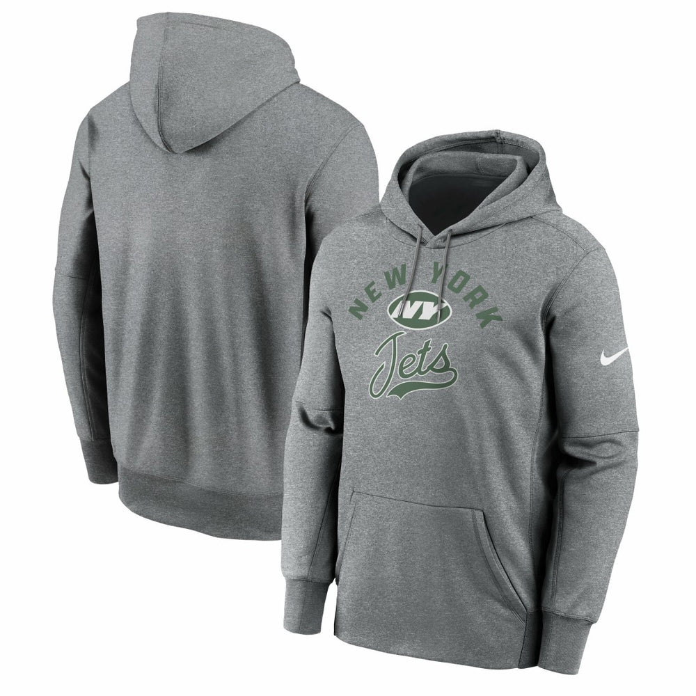 New York Jets Performance Fleece Pullover Hoodie Heather Gray | Nike for Sale