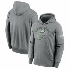 New York Jets Performance Fleece Pullover Hoodie Heather Gray | Nike for Sale