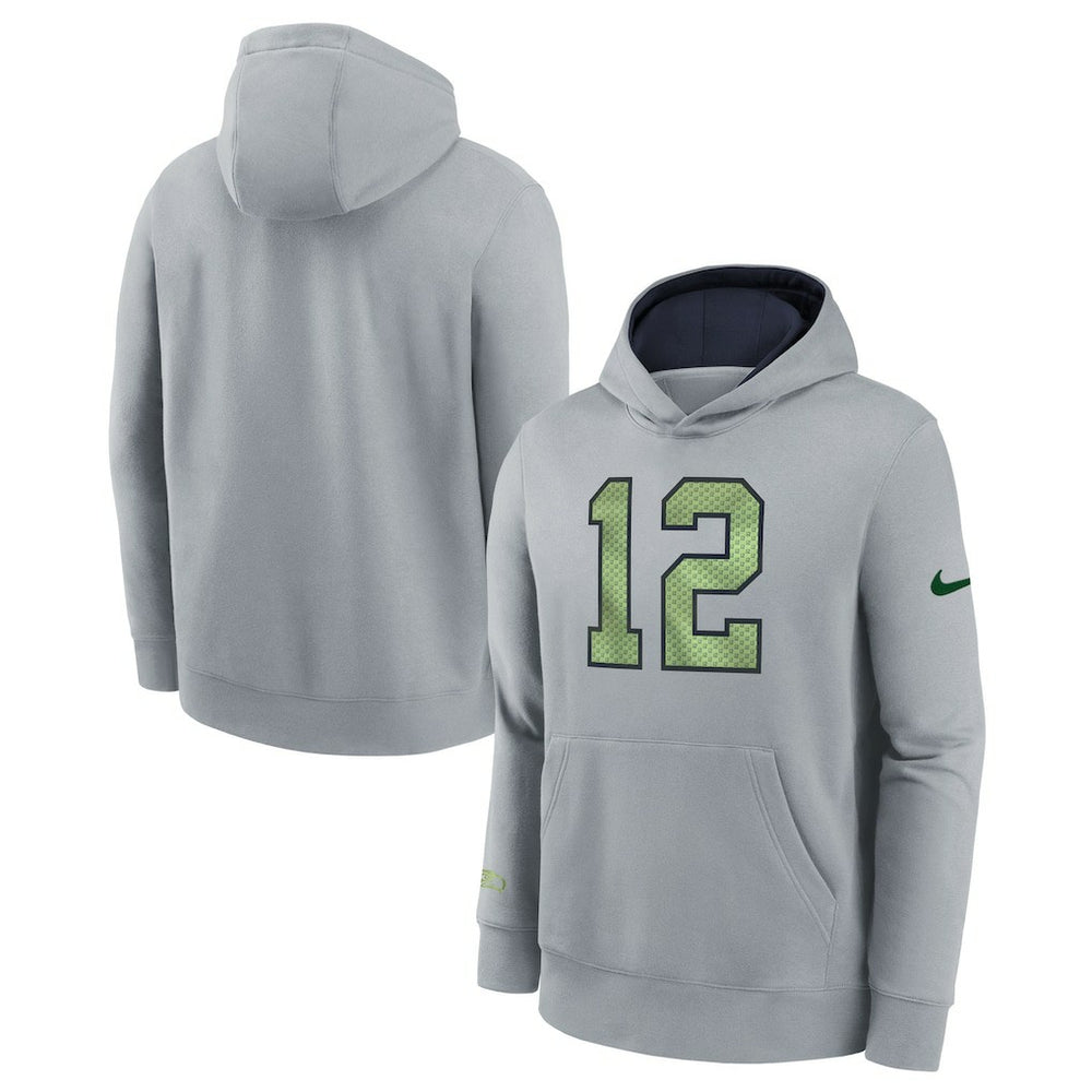 Seattle Seahawks Youth 2025 Rivalries Collection Club Hoodie Wolf Gray | Nike for Sale