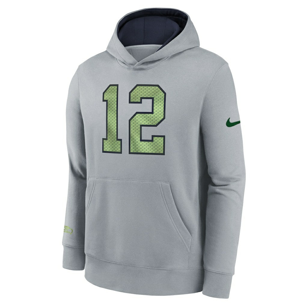 Seattle Seahawks Youth 2025 Rivalries Collection Club Hoodie Wolf Gray | Nike for Sale