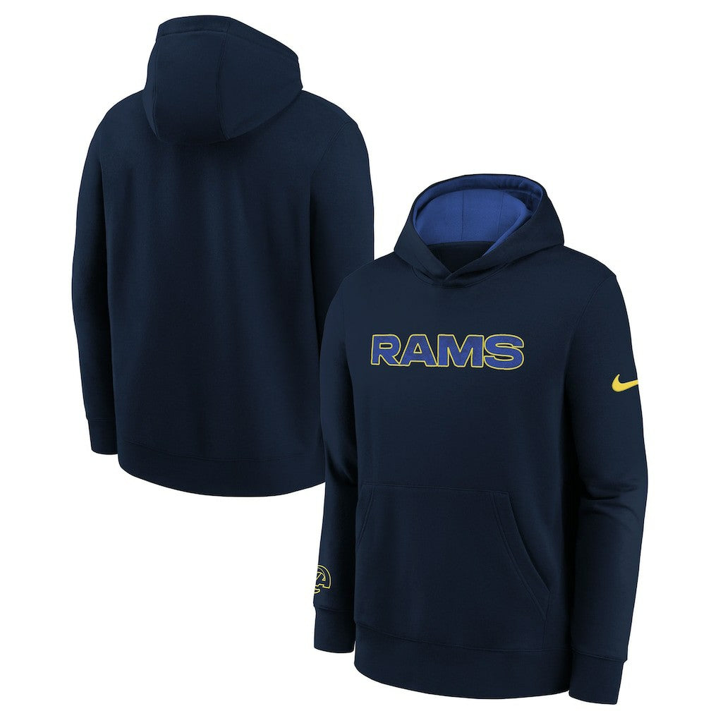Los Angeles Rams Youth 2025 Rivalries Collection Club Hoodie Midnight Blue | Nike for Sale
