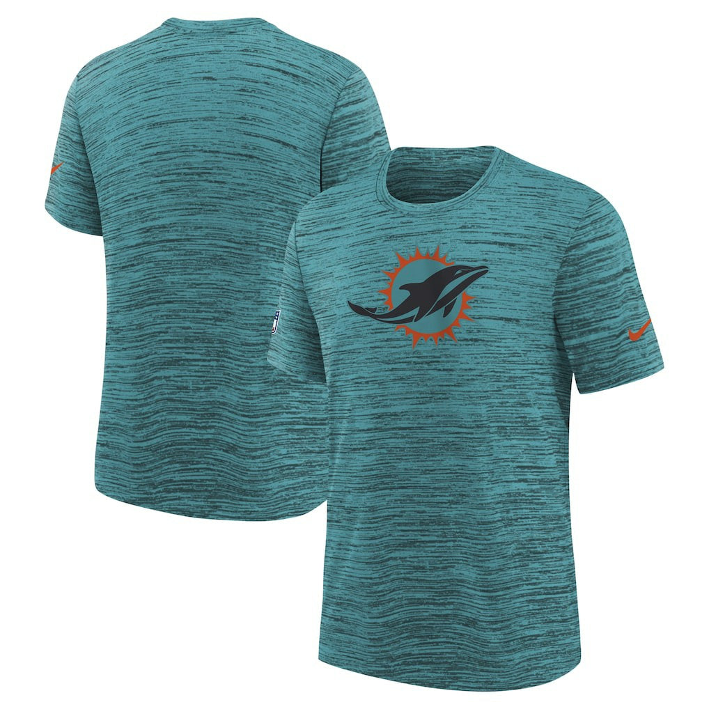 Miami Dolphins Youth 2025 Rivalries Collection Sideline Velocity Dri-FIT T-Shirt Turbo Green | Nike for Sale