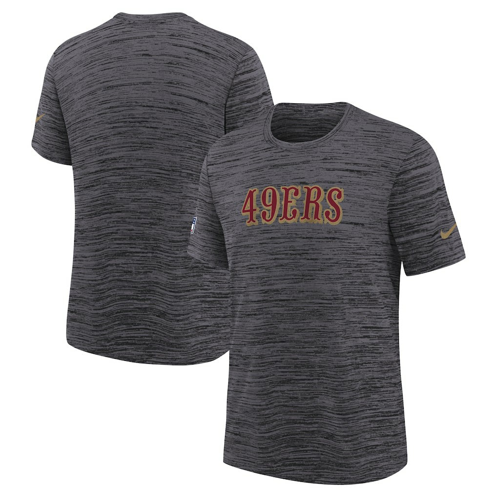 San Francisco 49ers Youth 2025 Rivalries Collection Sideline Velocity Dri-FIT T-Shirt Heather Black | Nike for Sale