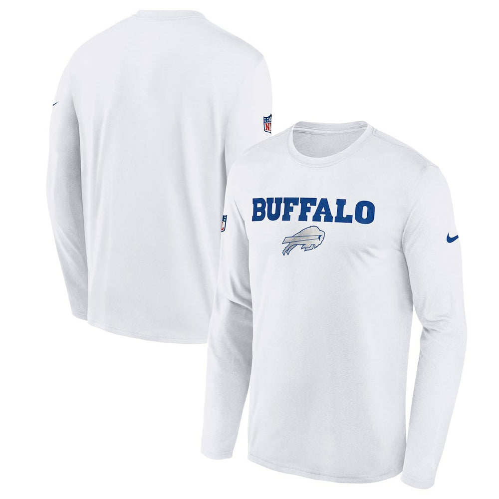 Buffalo Bills Youth 2025 Rivalries Collection Sideline Legend Dri-FIT Long Sleeve T-Shirt White | Nike for Sale