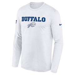 Buffalo Bills Youth 2025 Rivalries Collection Sideline Legend Dri-FIT Long Sleeve T-Shirt White | Nike for Sale