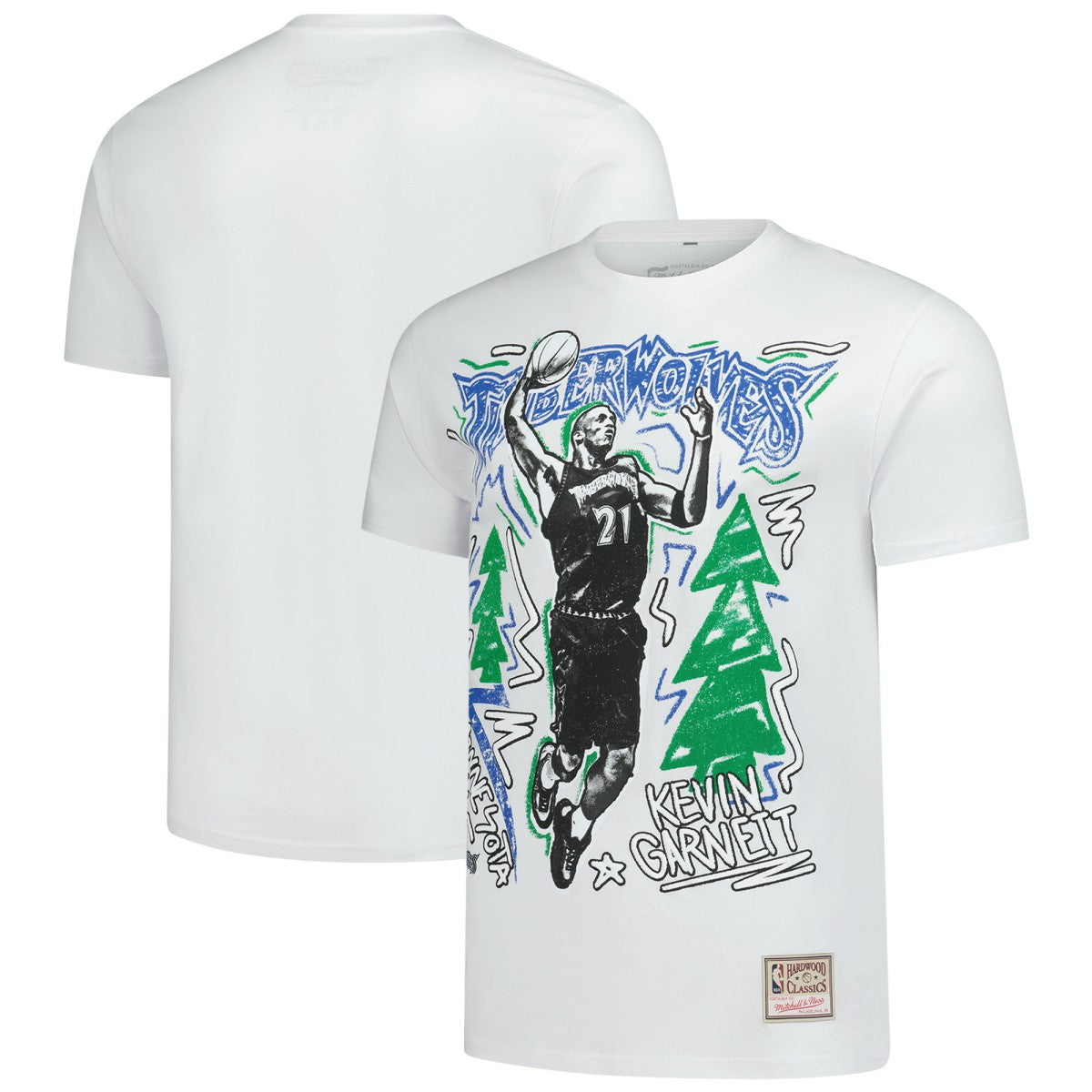 Kevin Garnett Minnesota Timberwolves Hardwood Classics Chalked Up T-Shirt White - NBA