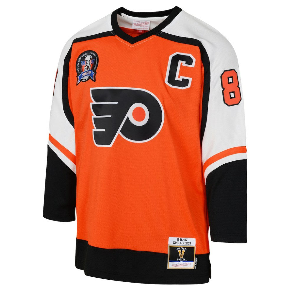 Eric Lindros Philadelphia Flyers Mitchell & Ness Youth 1996/97 Power Play 2.0 Player Jersey with Captain Patch - Orange - NHL
