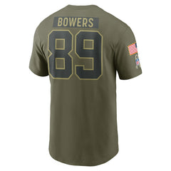 Brock Bowers Las Vegas Raiders 2025 Salute to Service Name & Number T-Shirt Olive | Nike for Sale