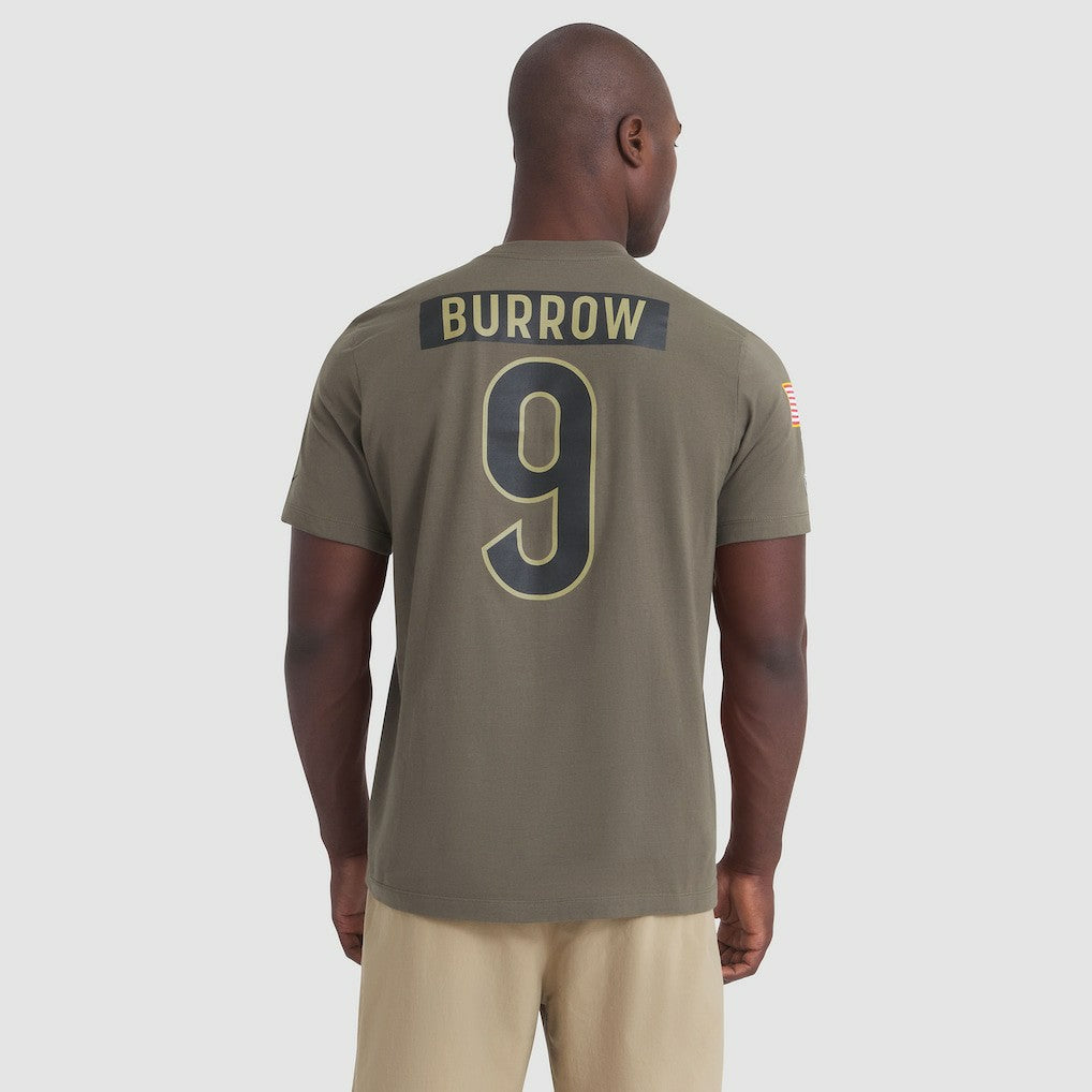 Joe Burrow Cincinnati Bengals 2025 Salute to Service Name & Number T-Shirt Olive | Nike for Sale