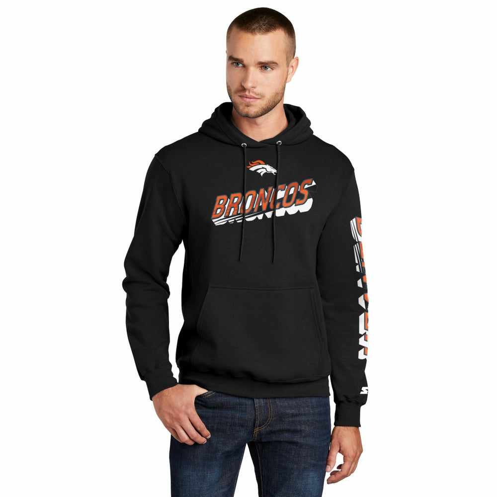 Denver Broncos Starter Wordmark Logo Pullover Hoodie Black | NFL