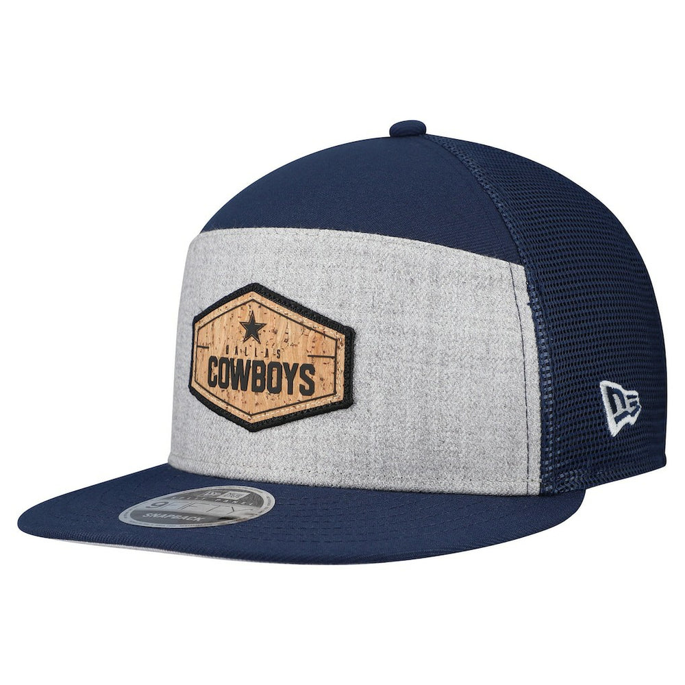 Dallas Cowboys New Era Cork Split Panel 9FIFTY Trucker Snapback Hat Gray/Navy | NFL