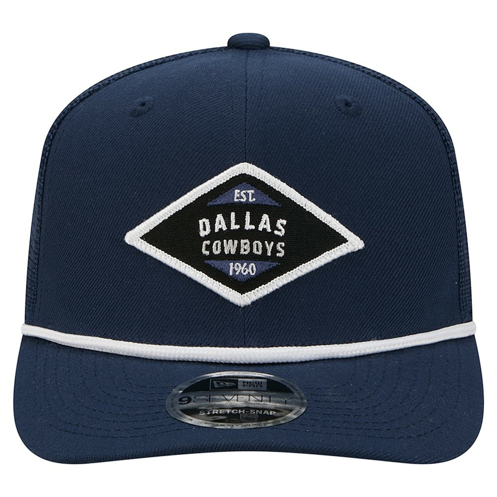 Dallas Cowboys New Era 9SEVENTY Team Rope Stretch-Snap Hat Navy | NFL