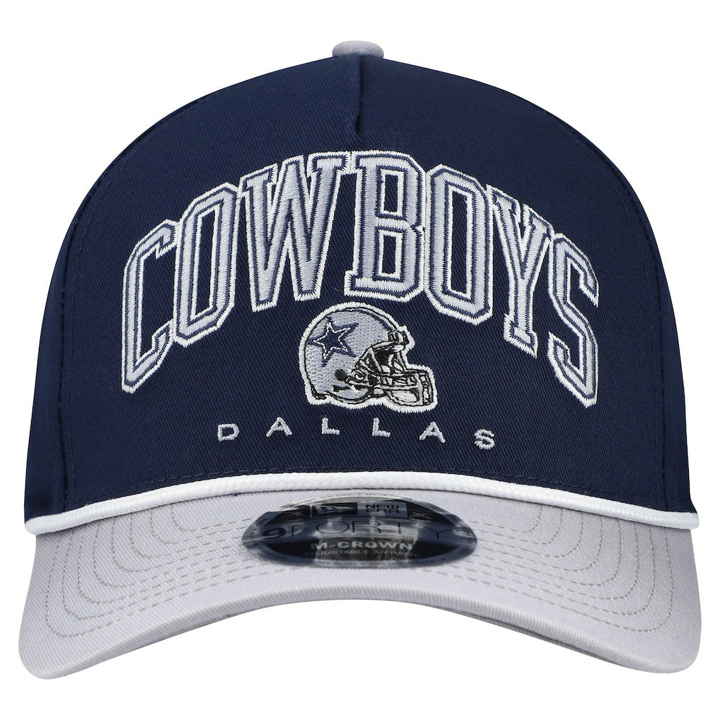 Dallas Cowboys New Era Arch 9FORTY A-Frame M-Crown Adjustable Hat Navy | NFL