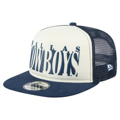 Dallas Cowboys New Era Cutout A-Frame 9FIFTY Snapback Hat Cream/Navy | NFL