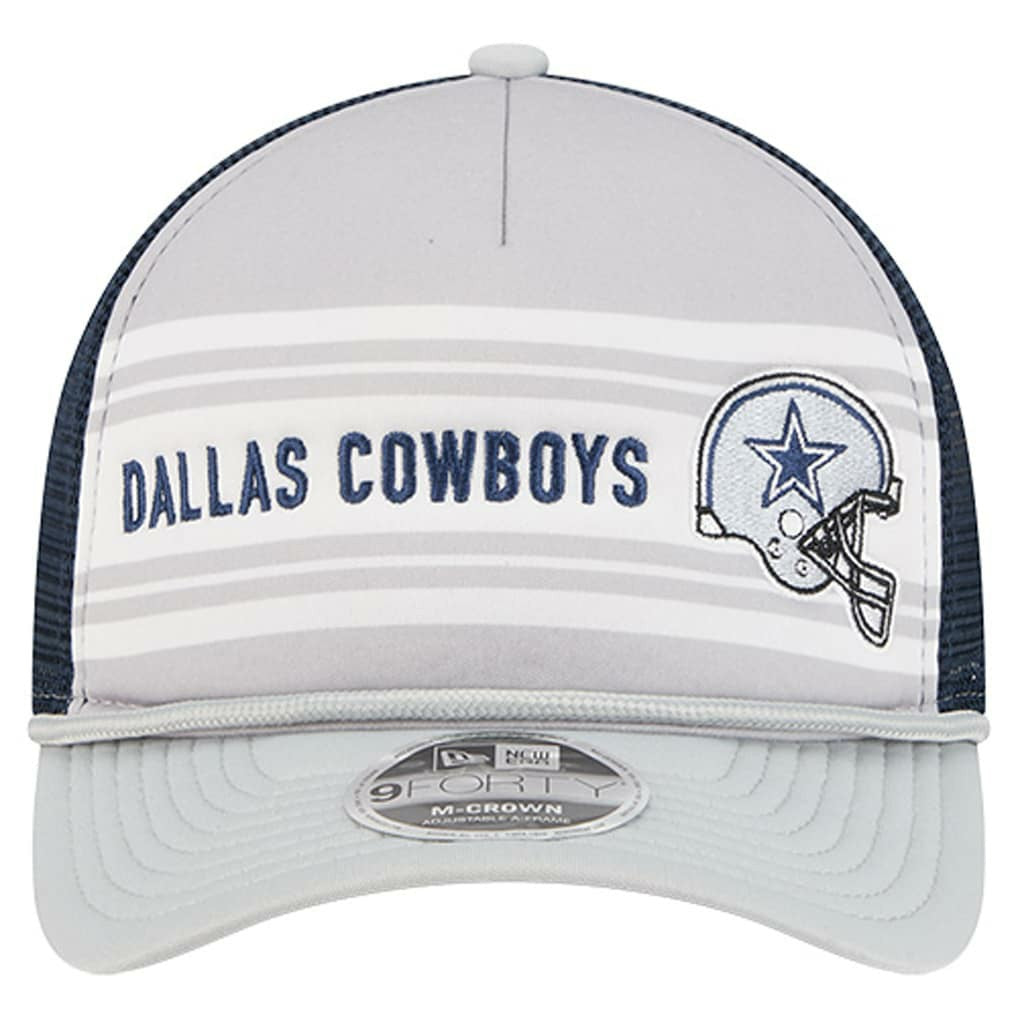 Dallas Cowboys New Era Linear A-Frame 9FORTY Adjustable Hat Silver/Navy | NFL