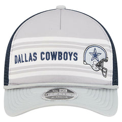 Dallas Cowboys New Era Linear A-Frame 9FORTY Adjustable Hat Silver/Navy | NFL