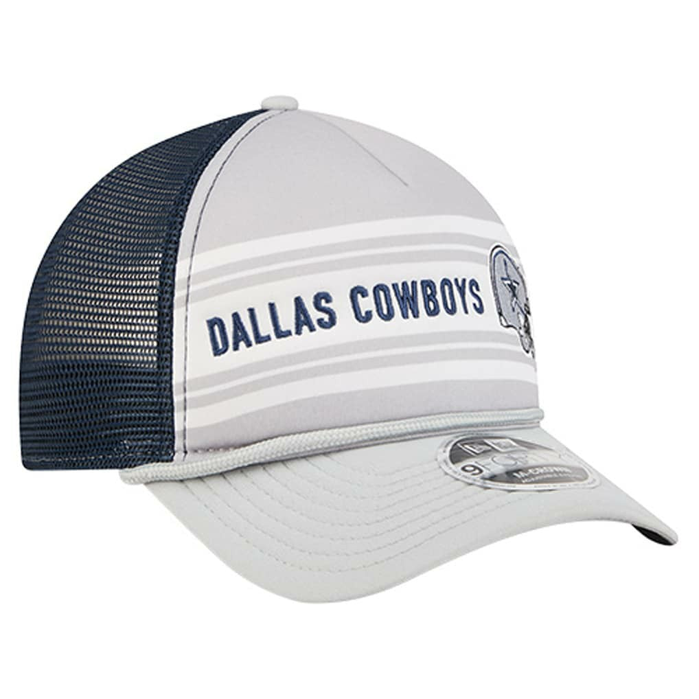 Dallas Cowboys New Era Linear A-Frame 9FORTY Adjustable Hat Silver/Navy | NFL