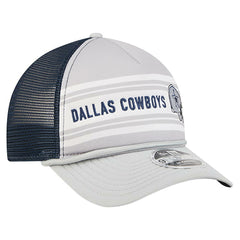 Dallas Cowboys New Era Linear A-Frame 9FORTY Adjustable Hat Silver/Navy | NFL