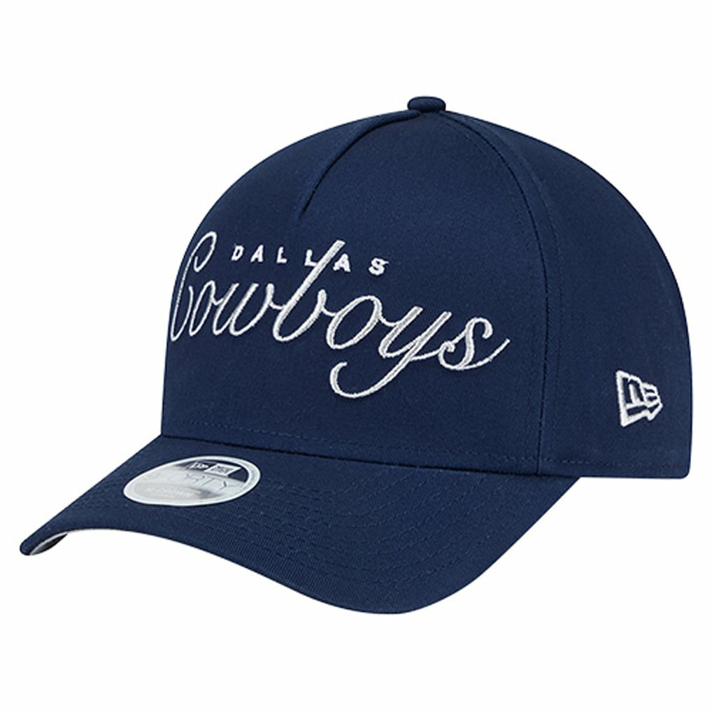 Dallas Cowboys New Era Women's Metallic A-Frame 9FORTY Adjustable Hat Navy | NFL