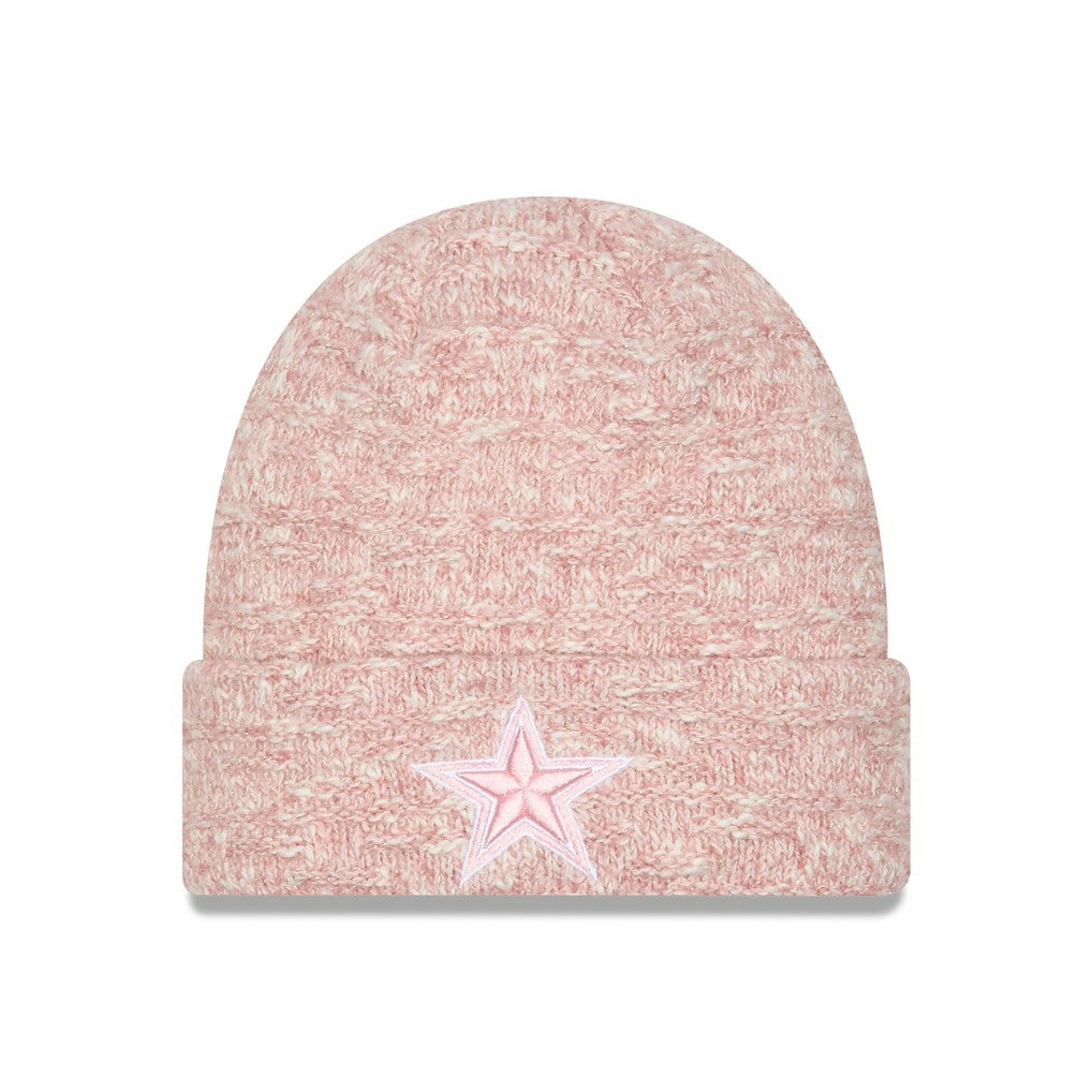 Dallas Cowboys New Era Women's Metallic Cuffed Knit Hat Pink | NFL