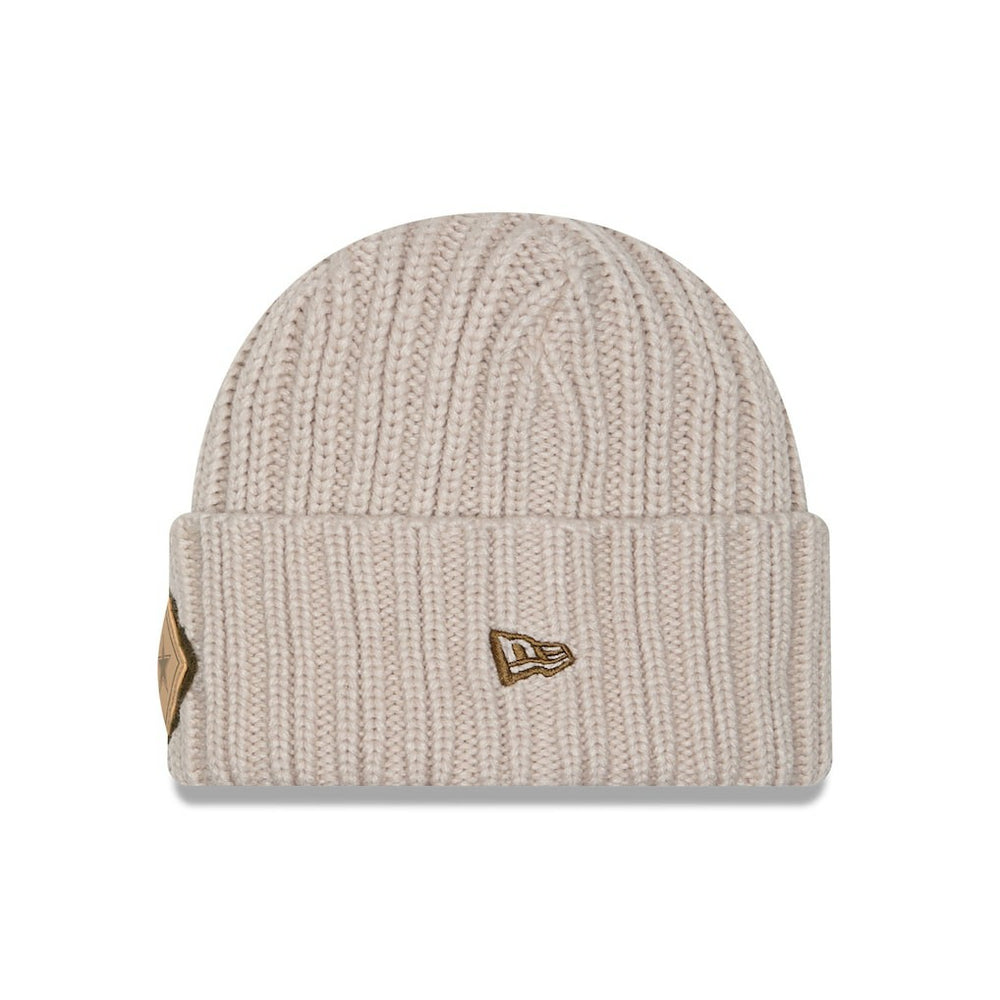 Dallas Cowboys New Era Logo Applique Cuffed Knit Hat Light Beige | NFL