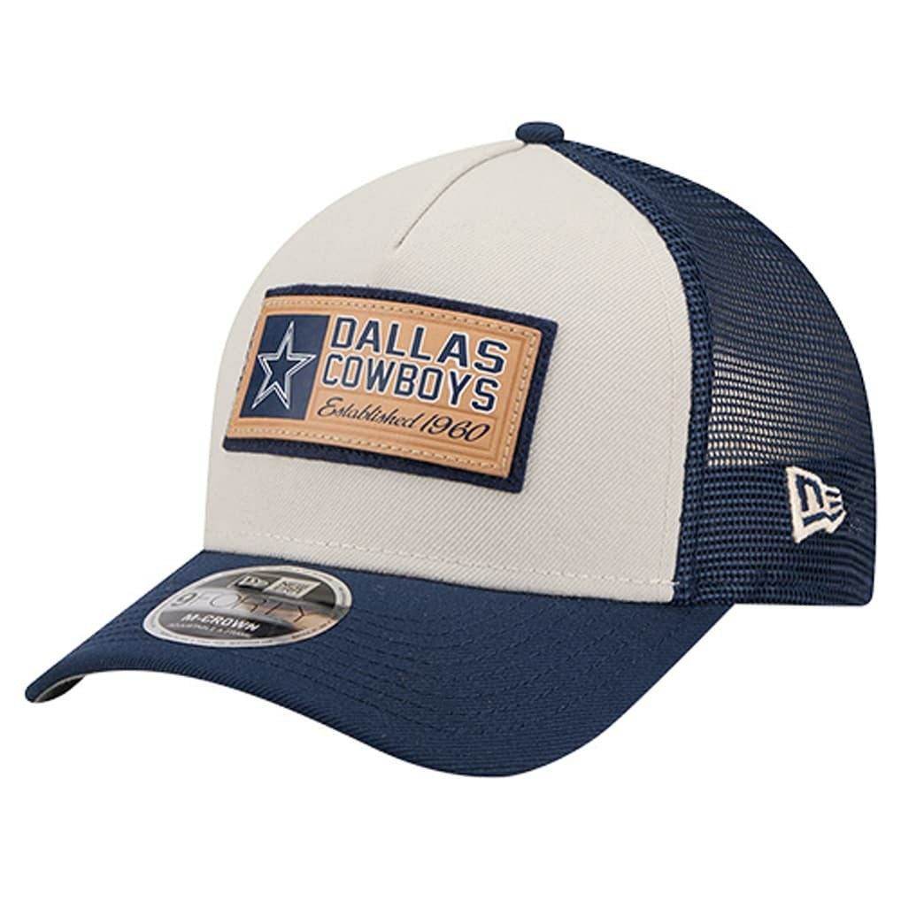 Dallas Cowboys New Era Two-Tone Text 9FORTY M-Crown Adjustable Hat Stone/Navy | NFL