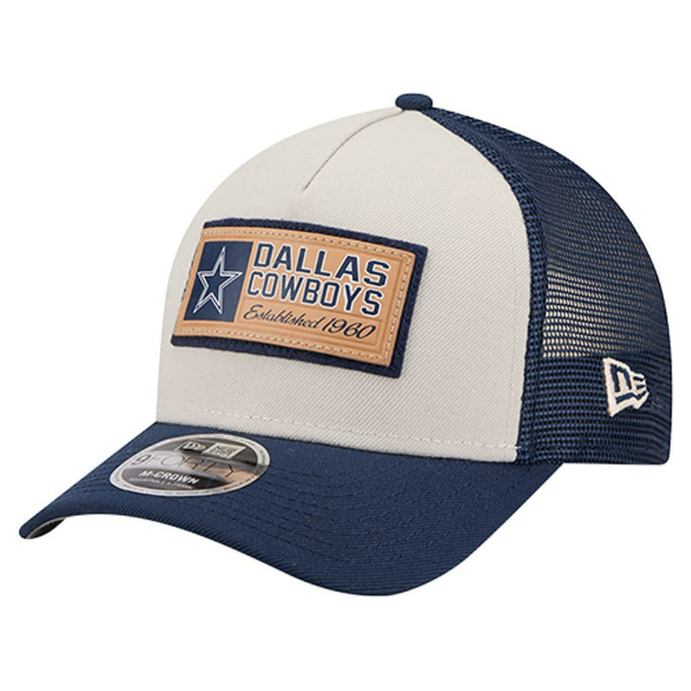 Dallas Cowboys New Era Two-Tone Text 9FORTY M-Crown Adjustable Hat Stone/Navy | NFL