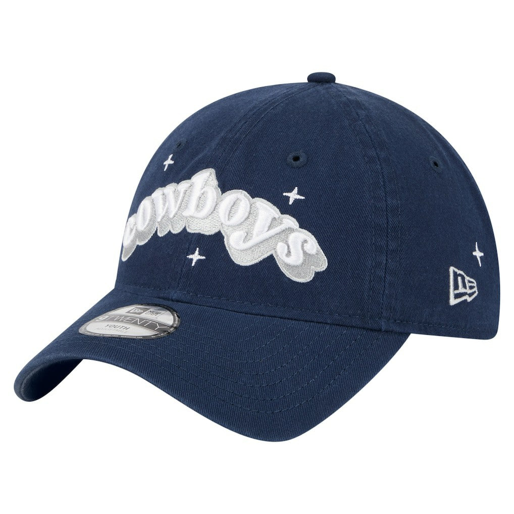 Dallas Cowboys New Era Girls Youth Cheer 9TWENTY Adjustable Hat Navy | NFL