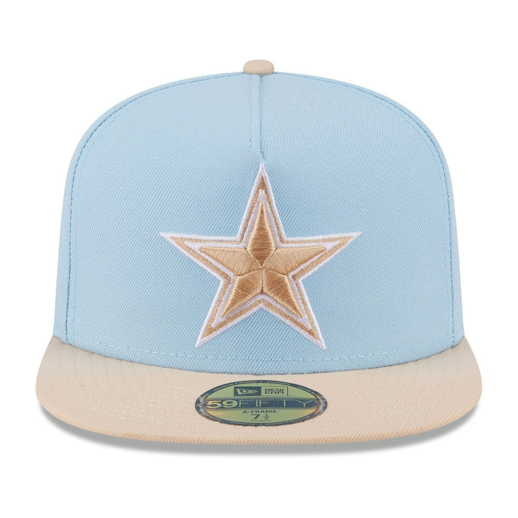Dallas Cowboys New Era Two-Tone Color Pack A-Frame 59FIFTY Fitted Hat Light Blue/Light Beige | NFL