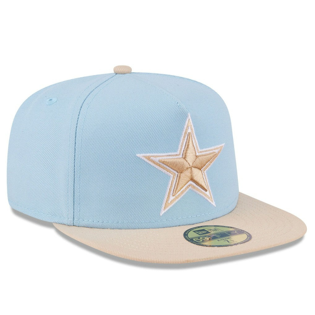 Dallas Cowboys New Era Two-Tone Color Pack A-Frame 59FIFTY Fitted Hat Light Blue/Light Beige | NFL