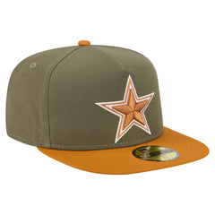 Dallas Cowboys New Era 2-Tone Color Pack A-Frame 59FIFTY Fitted Hat Olive/Brown | NFL