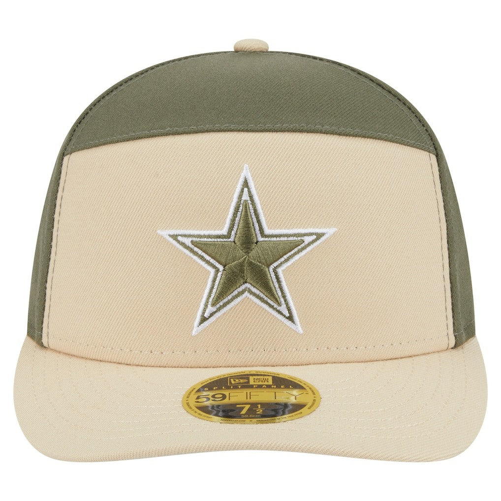 Dallas Cowboys New Era 2-Tone Color Pack Split Panel 59FIFTY Fitted Hat Light Beige/Olive | NFL