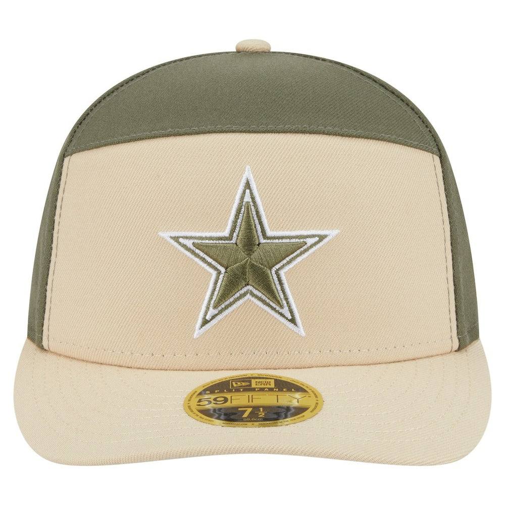 Dallas Cowboys New Era 2-Tone Color Pack Split Panel 59FIFTY Fitted Hat Light Beige/Olive | NFL