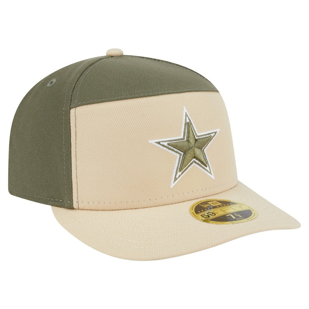 Dallas Cowboys New Era 2-Tone Color Pack Split Panel 59FIFTY Fitted Hat Light Beige/Olive | NFL
