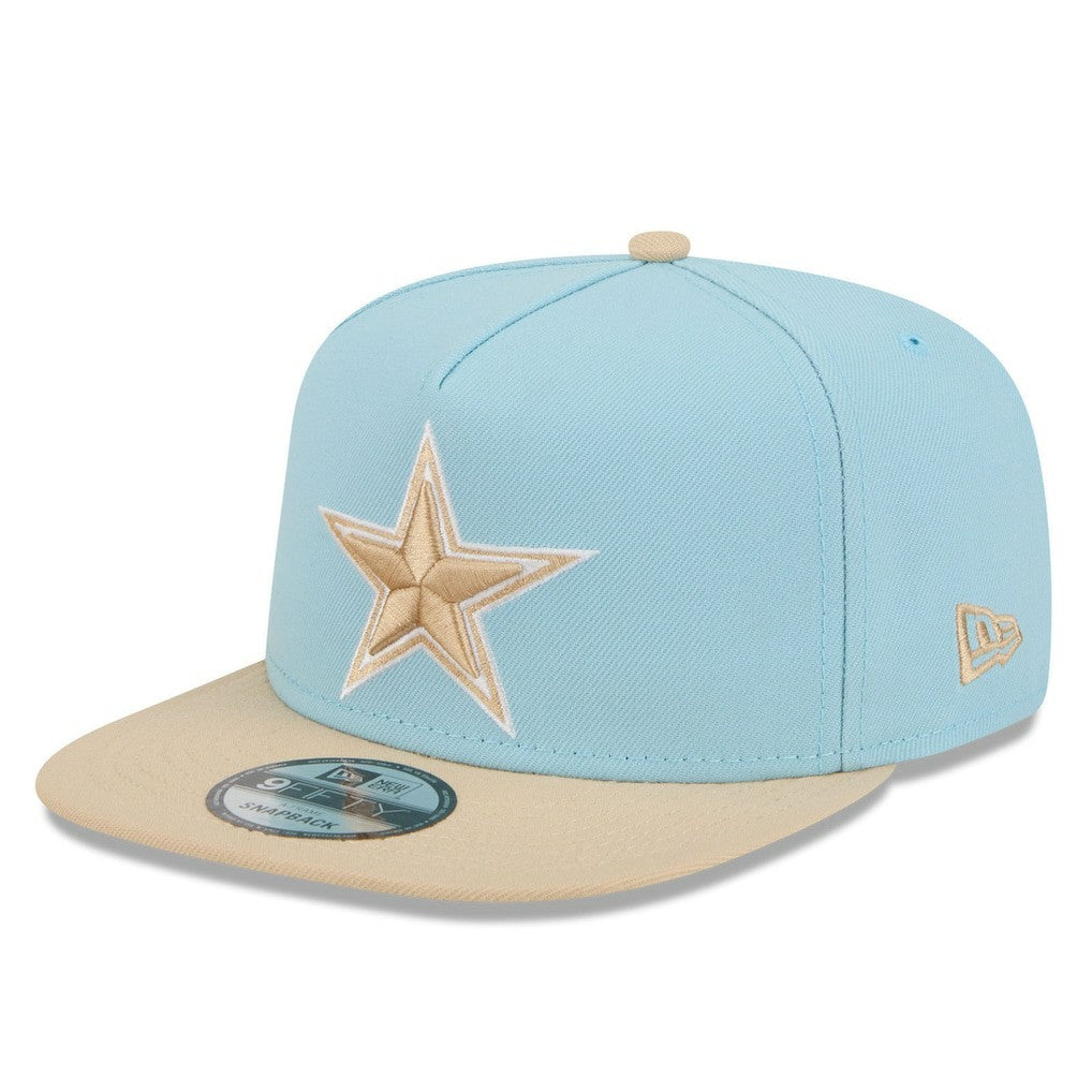 Dallas Cowboys New Era Two-Tone Color Pack A-Frame 9FIFTY Snapback Hat Light Blue/Brown | NFL