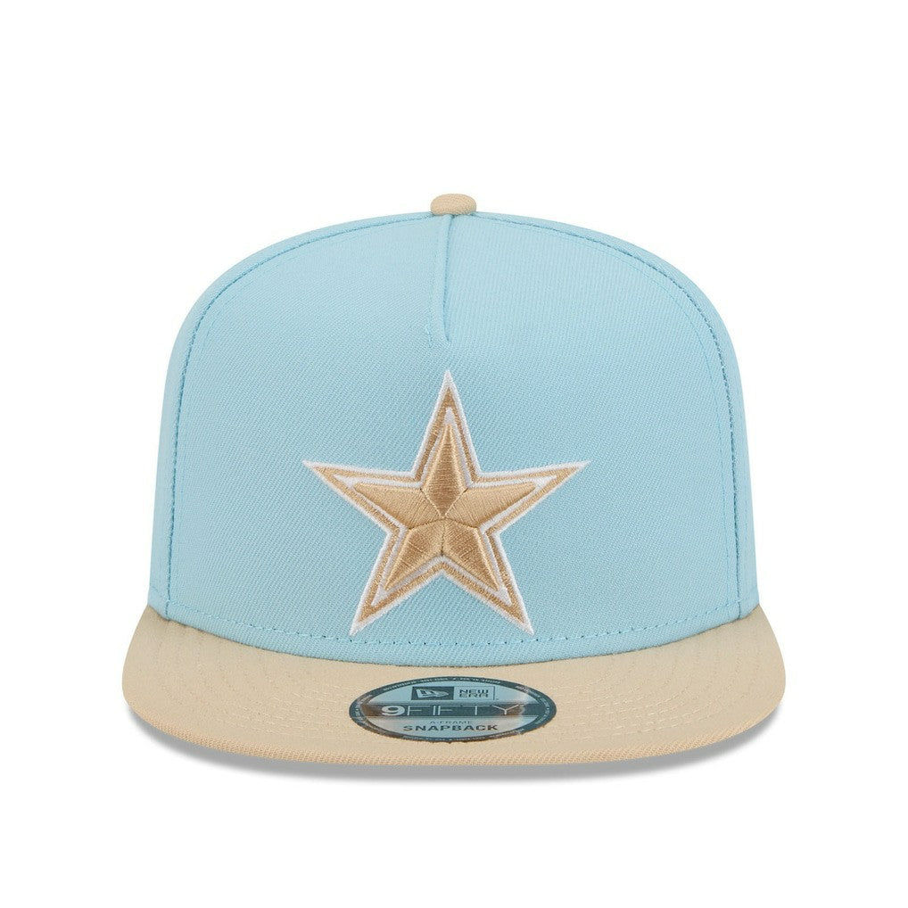 Dallas Cowboys New Era Two-Tone Color Pack A-Frame 9FIFTY Snapback Hat Light Blue/Brown | NFL