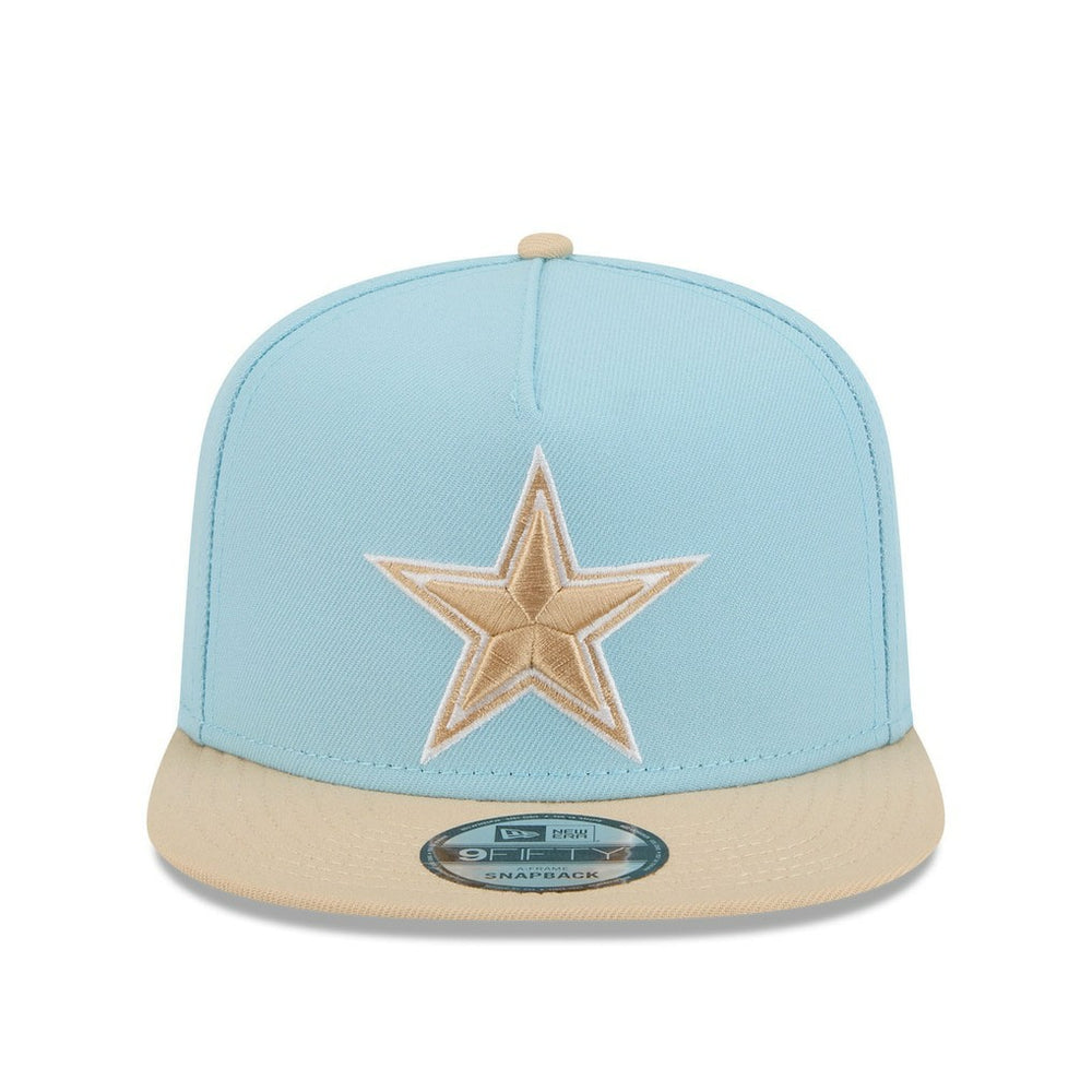 Dallas Cowboys New Era Two-Tone Color Pack A-Frame 9FIFTY Snapback Hat Light Blue/Brown | NFL