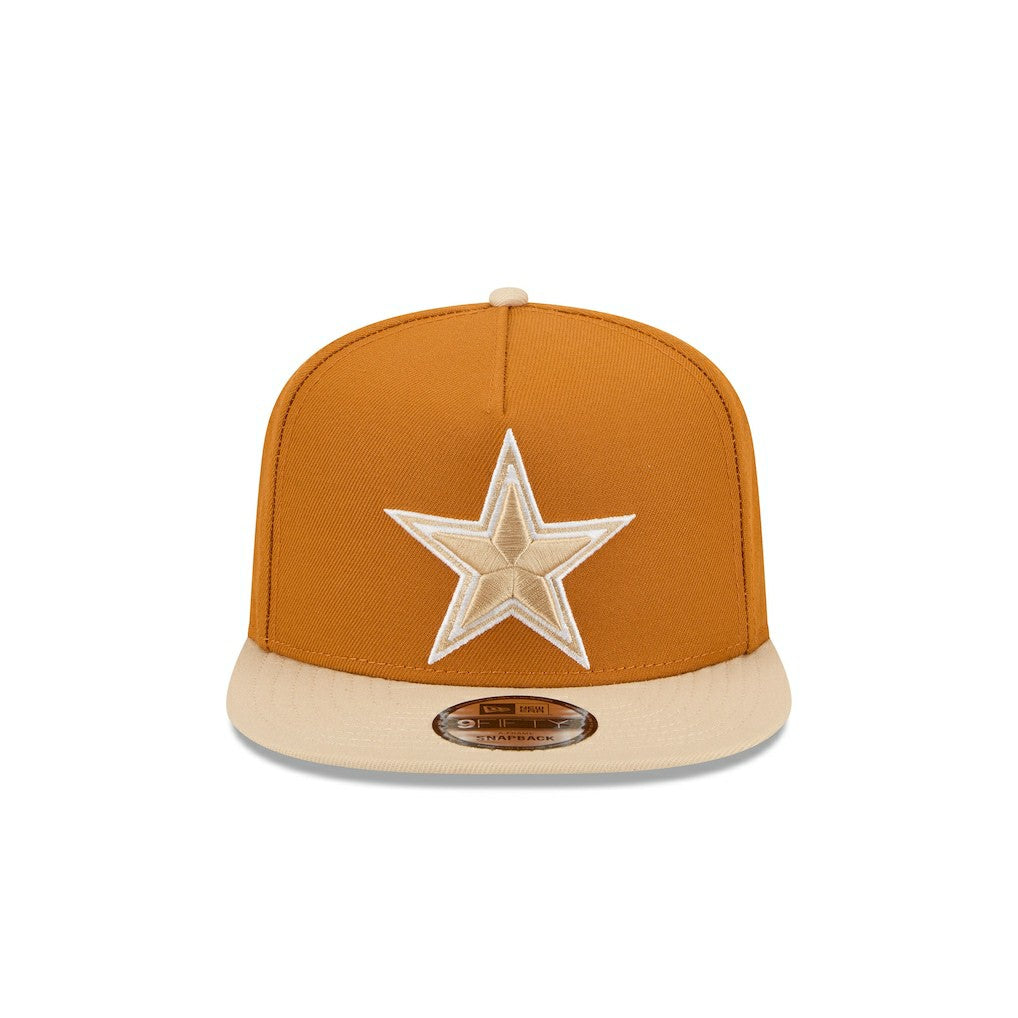 Dallas Cowboys New Era Two-Tone Color Pack A-Frame 9FIFTY Snapback Hat Brown/Light Beige | NFL