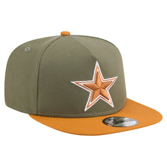 Dallas Cowboys New Era Two-Tone A-Frame 9FIFTY Snapback Hat Olive/Brown | NFL