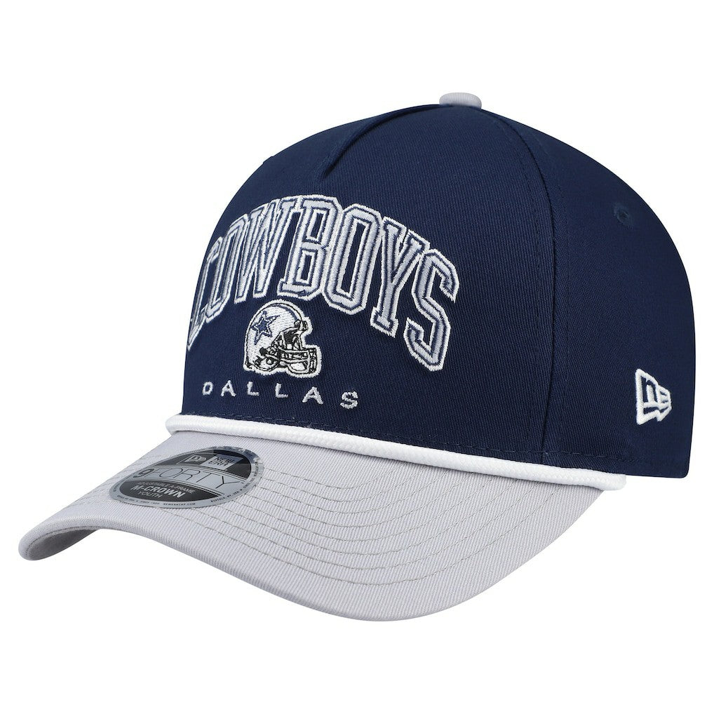 Dallas Cowboys New Era Youth Arch COOLERA 9FORTY A-Frame Adjustable Hat Navy | NFL