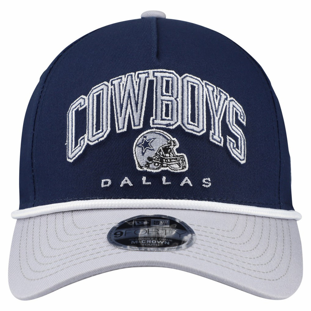 Dallas Cowboys New Era Youth Arch COOLERA 9FORTY A-Frame Adjustable Hat Navy | NFL