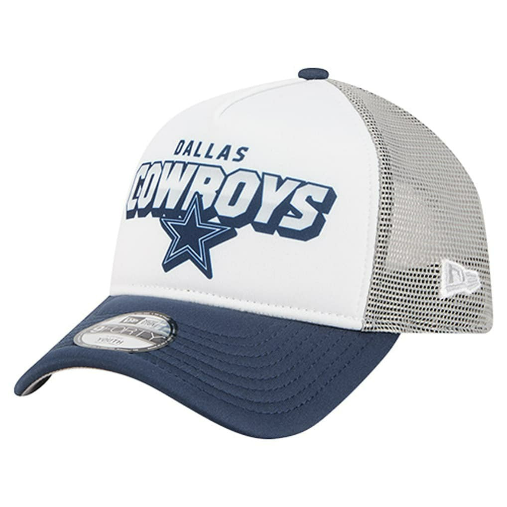 Dallas Cowboys New Era Youth Streak 9FORTY A-Frame Adjustable Hat White/Navy | NFL