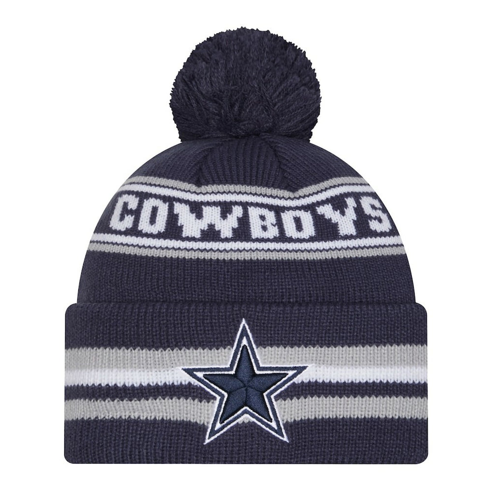 Dallas Cowboys New Era Youth Classic Cuffed Knit Hat with Pom Navy | NFL
