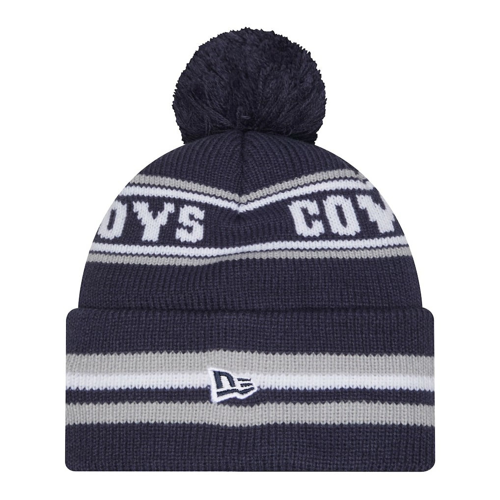 Dallas Cowboys New Era Youth Classic Cuffed Knit Hat with Pom Navy | NFL