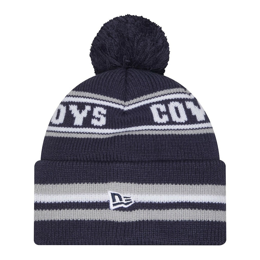 Dallas Cowboys New Era Youth Classic Cuffed Knit Hat with Pom Navy | NFL